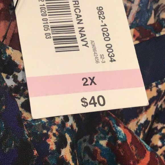 ANA Jewel tone Paisley Print Lightweight Flowy V Neck Roll Sleeve Blouse NEW - Picture 16 of 16